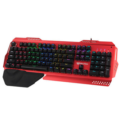 RGB rainbow Multimedia Metal Quick response Mechanical Keyboard With Comfortable Silicone Handrails