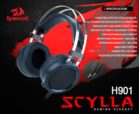 Redragon H901 Gaming Headset, Wired Over Ear PC Gaming Headphones with Mic Built-in Noise Reduction