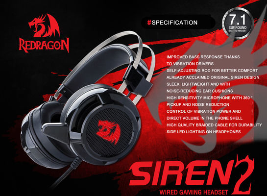 Hot Sale Redragon Computer  Gaming Hedset Gamer  Gaming Headset 7 PS4 Games With Microphone