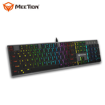 MEETION MK80 آخرین فن آوری تولید کننده نازک Usb Led Lightlight Backlight Rgb صفحه کلید فلزی برای صفحه کلید گیمر
